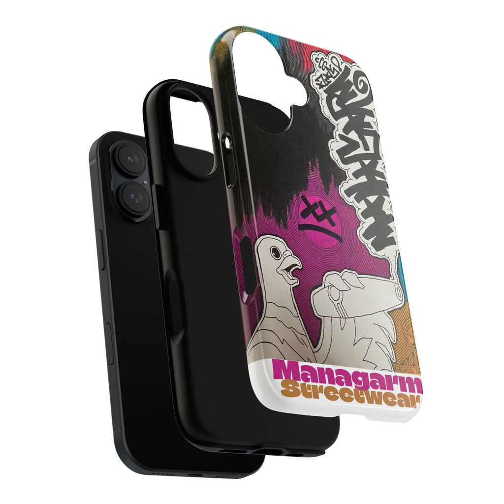 Managarm Hand-Drawn Bird Smoking Cigar Phone Case — Street Art Tough Cases