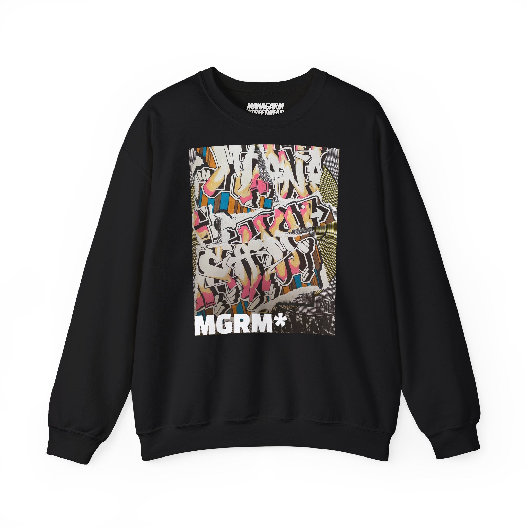 Graffiti Art Crewneck Sweatshirt — 'MGRM*' Streetwear Graphic Pullover
