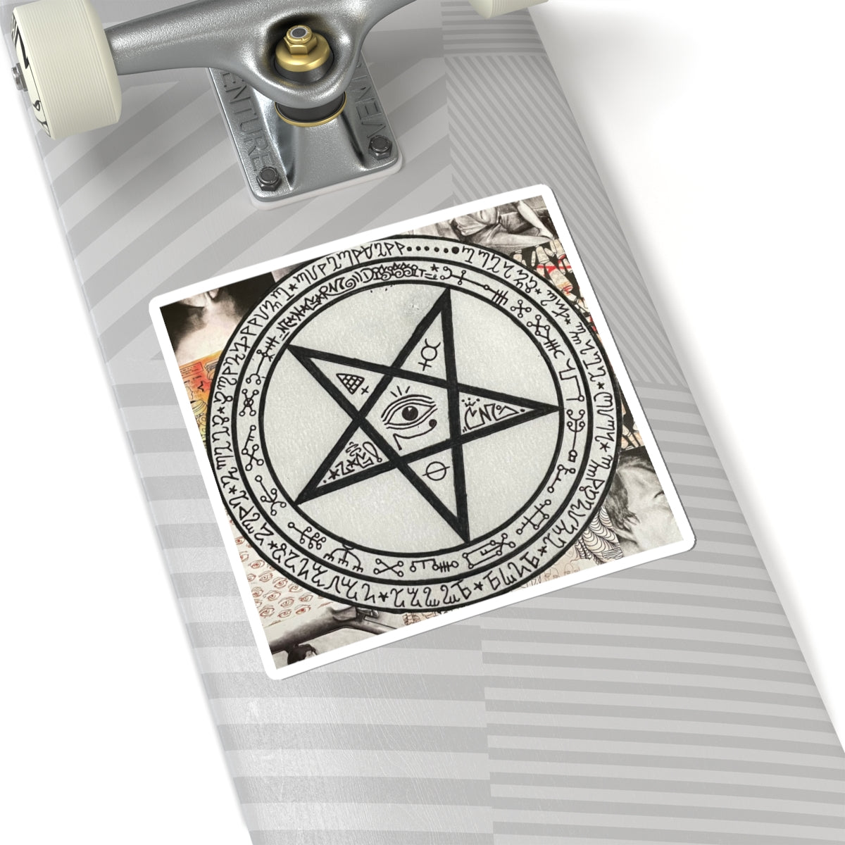 Managarm Pentagram Kiss-Cut Sticker — 90s Skateboard Sigil (Dark Aesthetic)