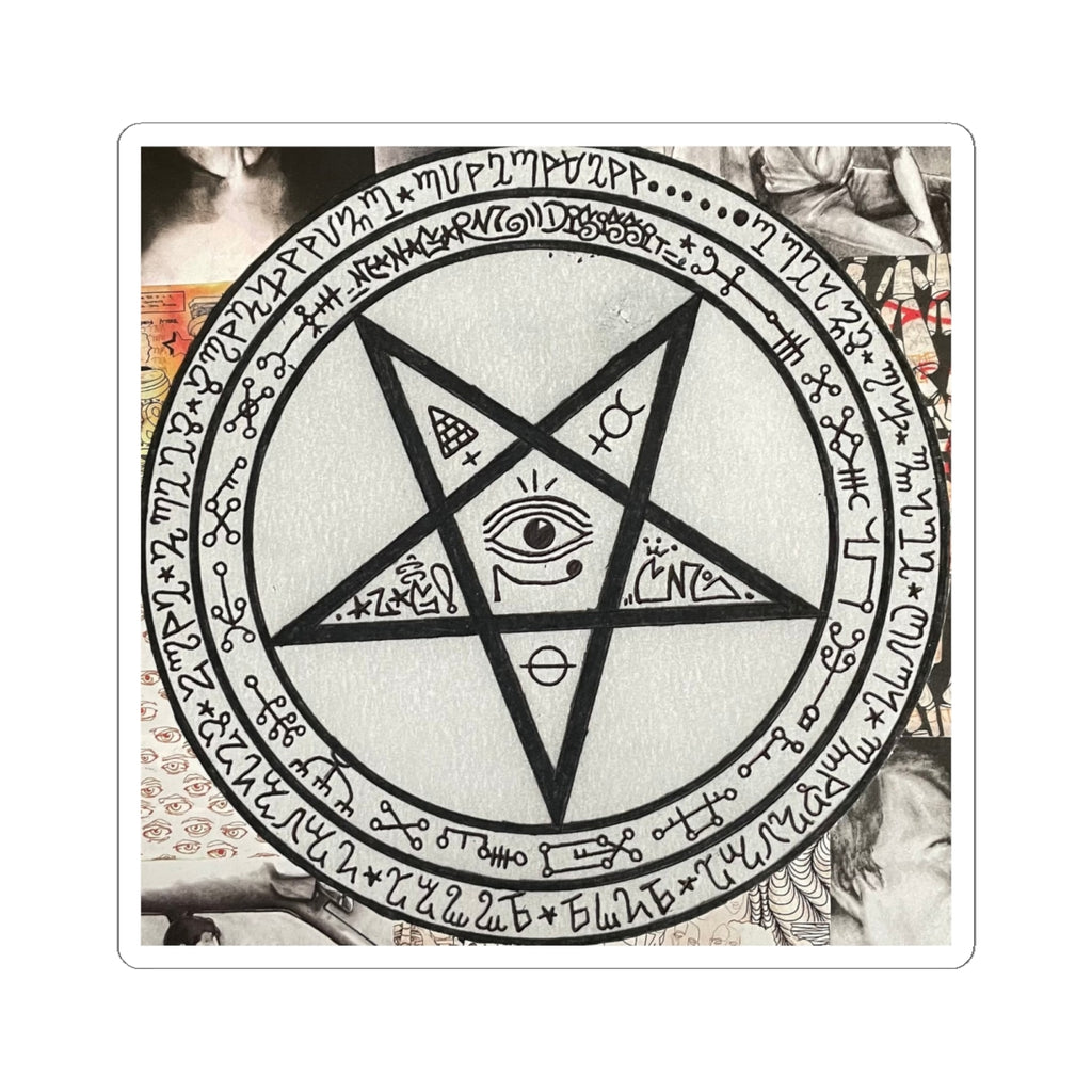Managarm Pentagram Kiss-Cut Sticker — 90s Skateboard Sigil (Dark Aesthetic)