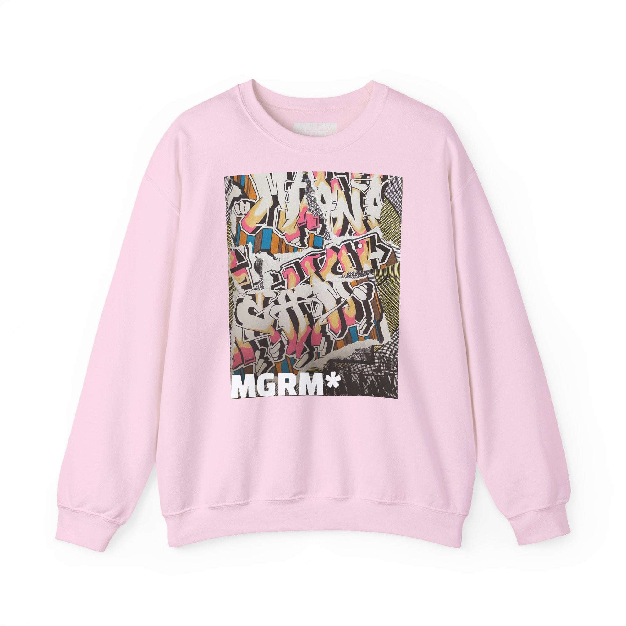 Graffiti Art Crewneck Sweatshirt — 'MGRM*' Streetwear Graphic Pullover
