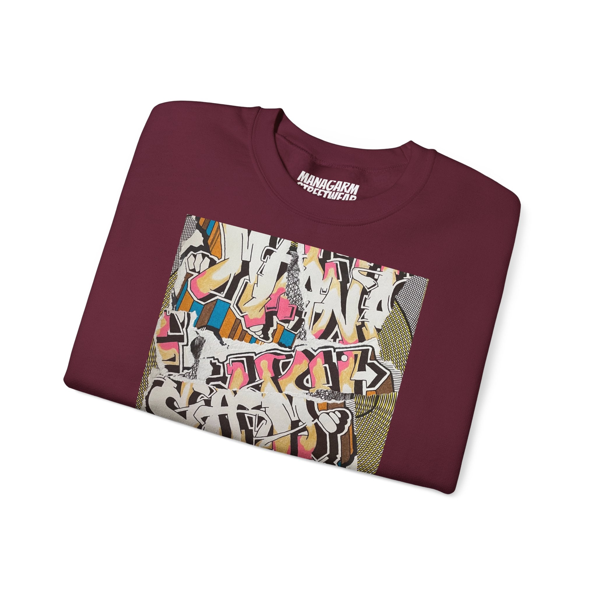 Graffiti Art Crewneck Sweatshirt — 'MGRM*' Streetwear Graphic Pullover