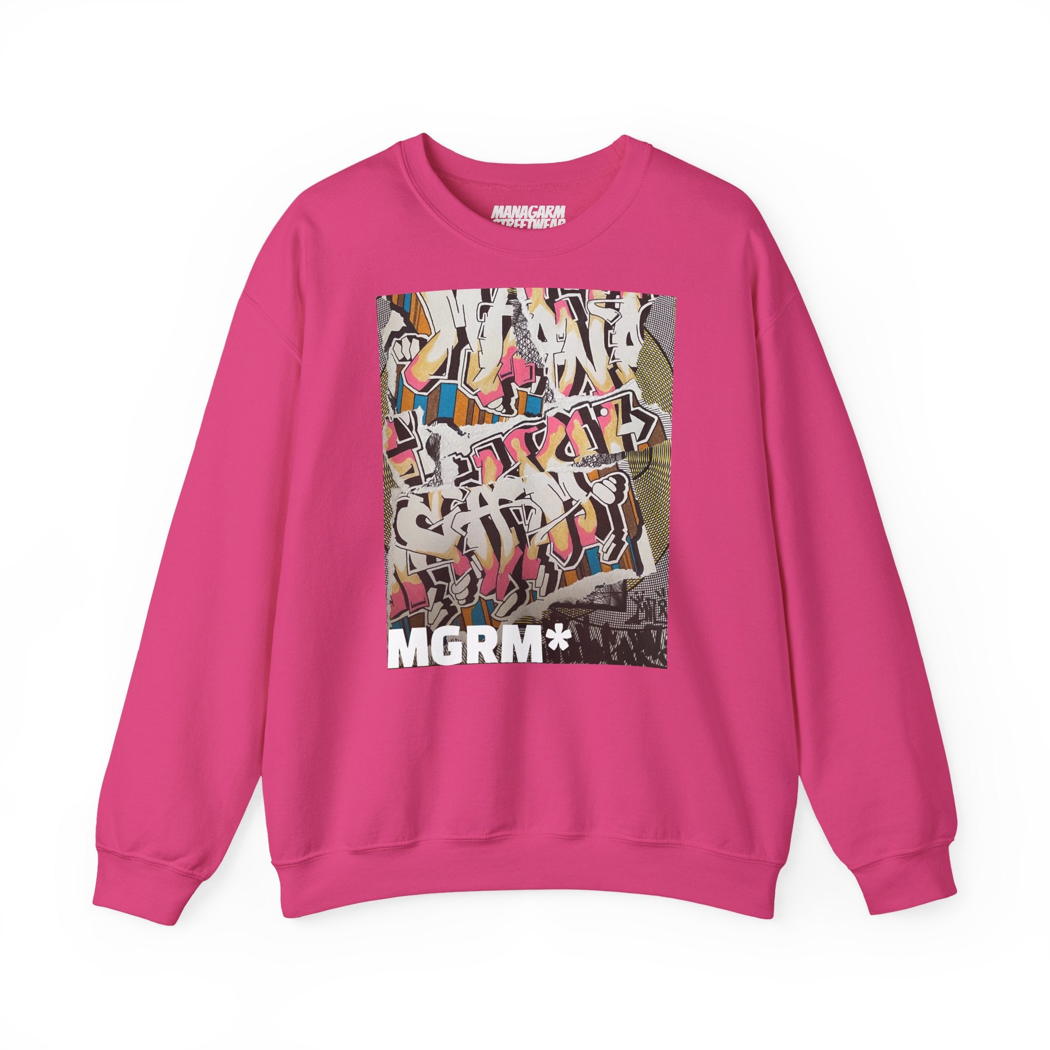 Graffiti Art Crewneck Sweatshirt — 'MGRM*' Streetwear Graphic Pullover
