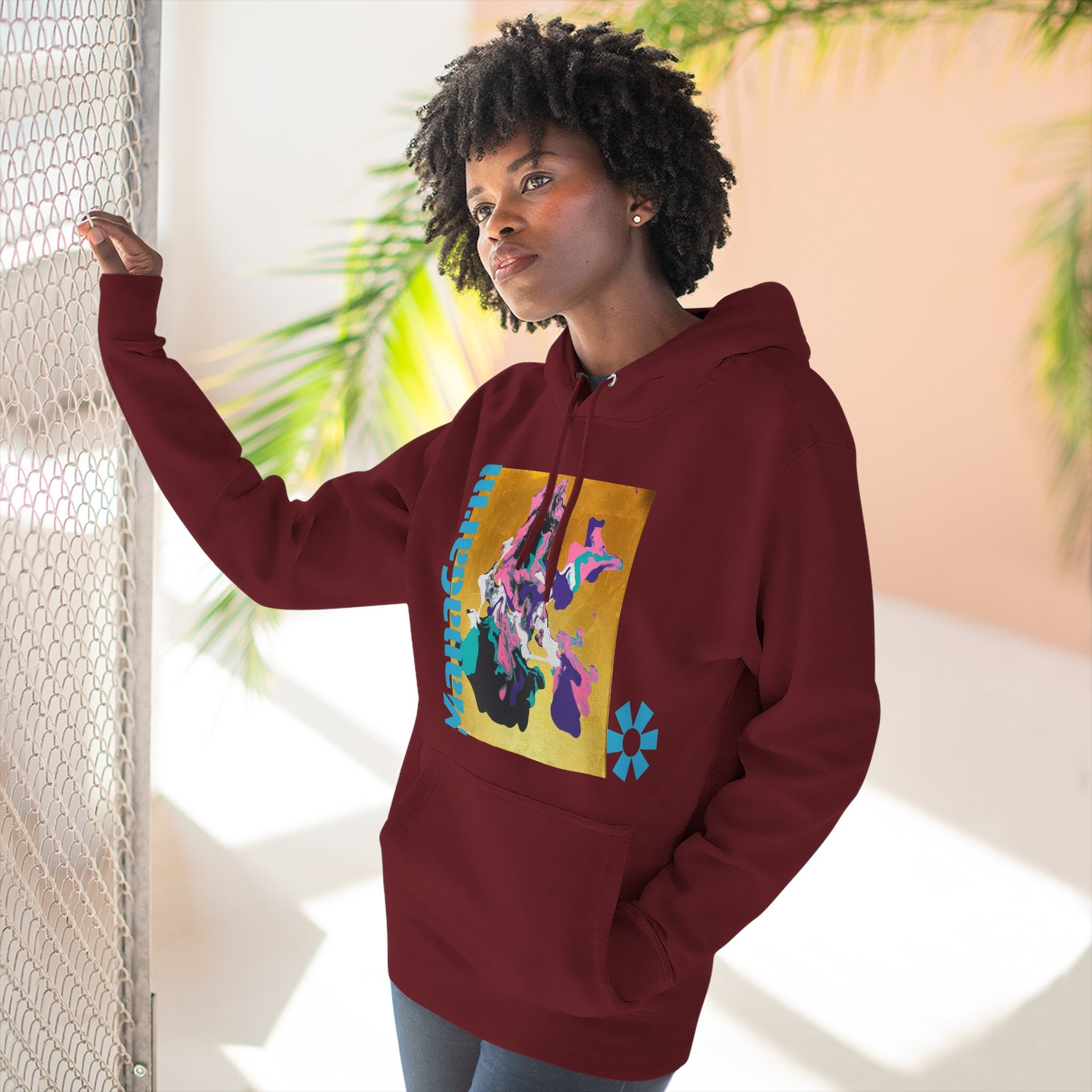 4 The Streets Abstract Hoodie — 'the show' Three-Panel Graphic Fleece