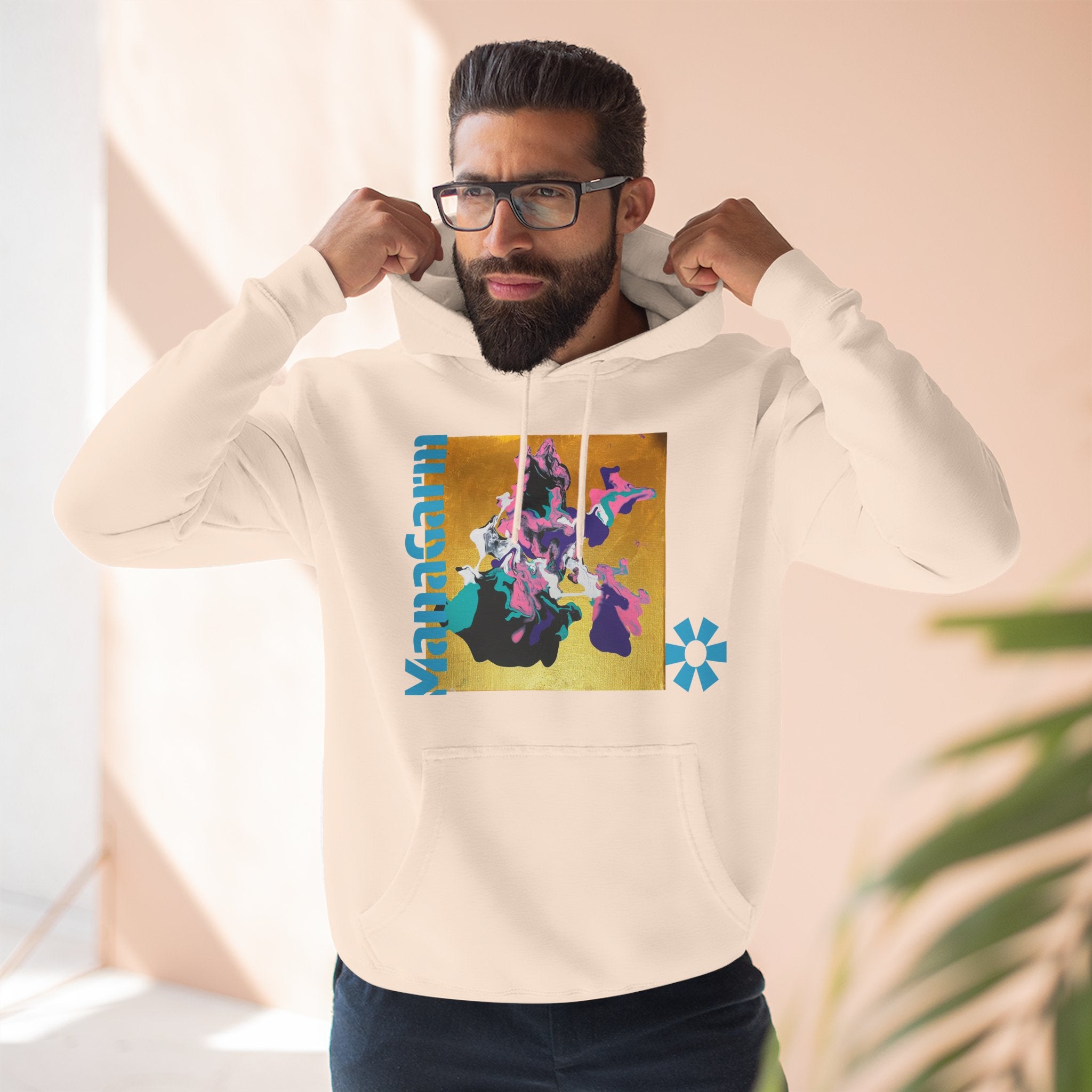 4 The Streets Abstract Hoodie — 'the show' Three-Panel Graphic Fleece