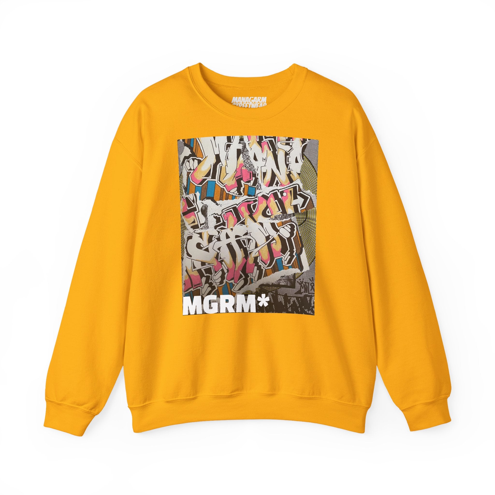 Graffiti Art Crewneck Sweatshirt — 'MGRM*' Streetwear Graphic Pullover